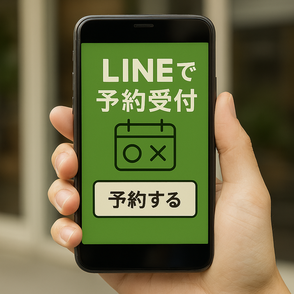 LINE予約受付の実写風イラスト。4_3