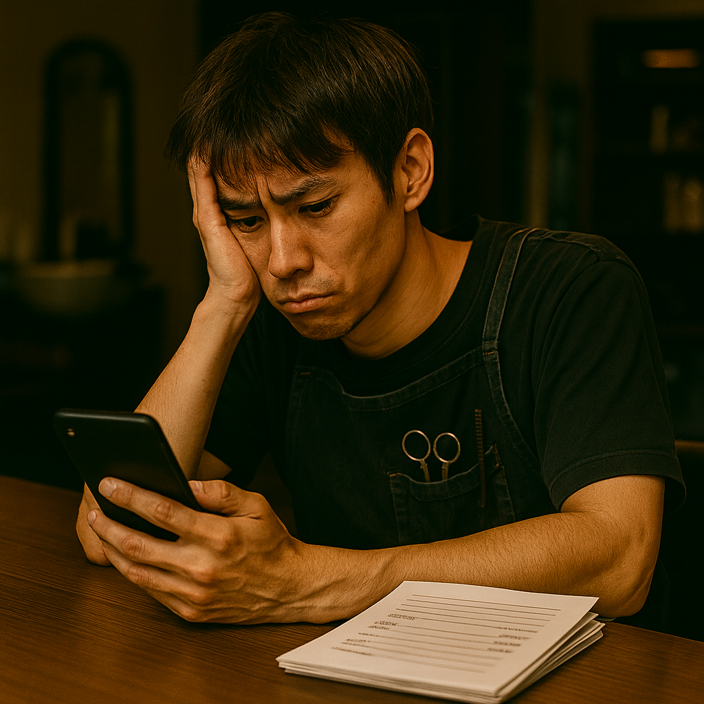 20代前半で細身の日本人男性、茶髪で前髪(請求書あり)