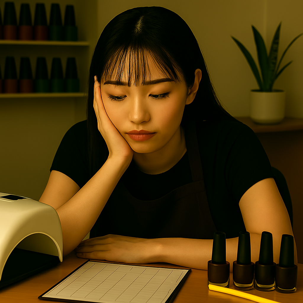 ネイリスト困り顔